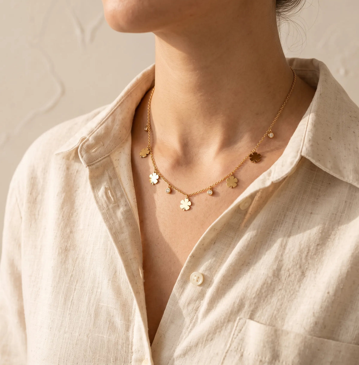 Multi-Charm Clover Necklace For Women - Zariya Official