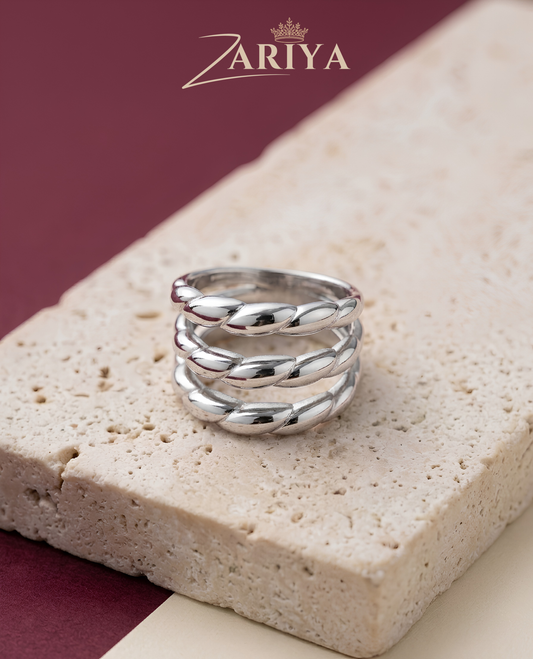 Multilayer Twisted Stainless Steel Ring