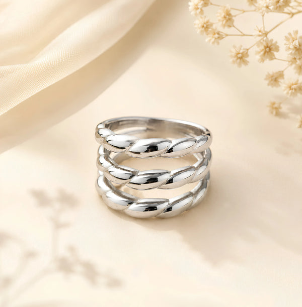 Multilayer Twisted Stainless Steel Ring