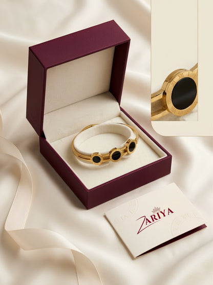 Gold-Tone Hinged Cuff Bracelet - Zariya Official