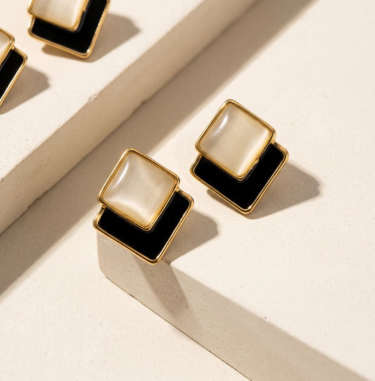 GeometricSquareEnamelStuds