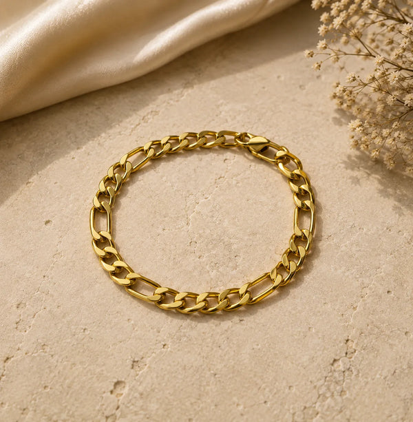 Gold-Tone Figaro Chain Bracelet