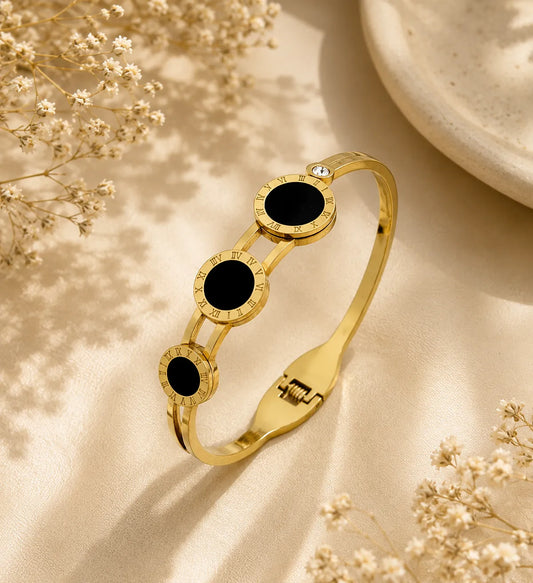 Gold-Tone Hinged Cuff Bracelet - Zariya Official