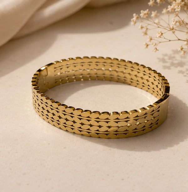 Gold-Toned Stainless Steel Cuff Bracelet