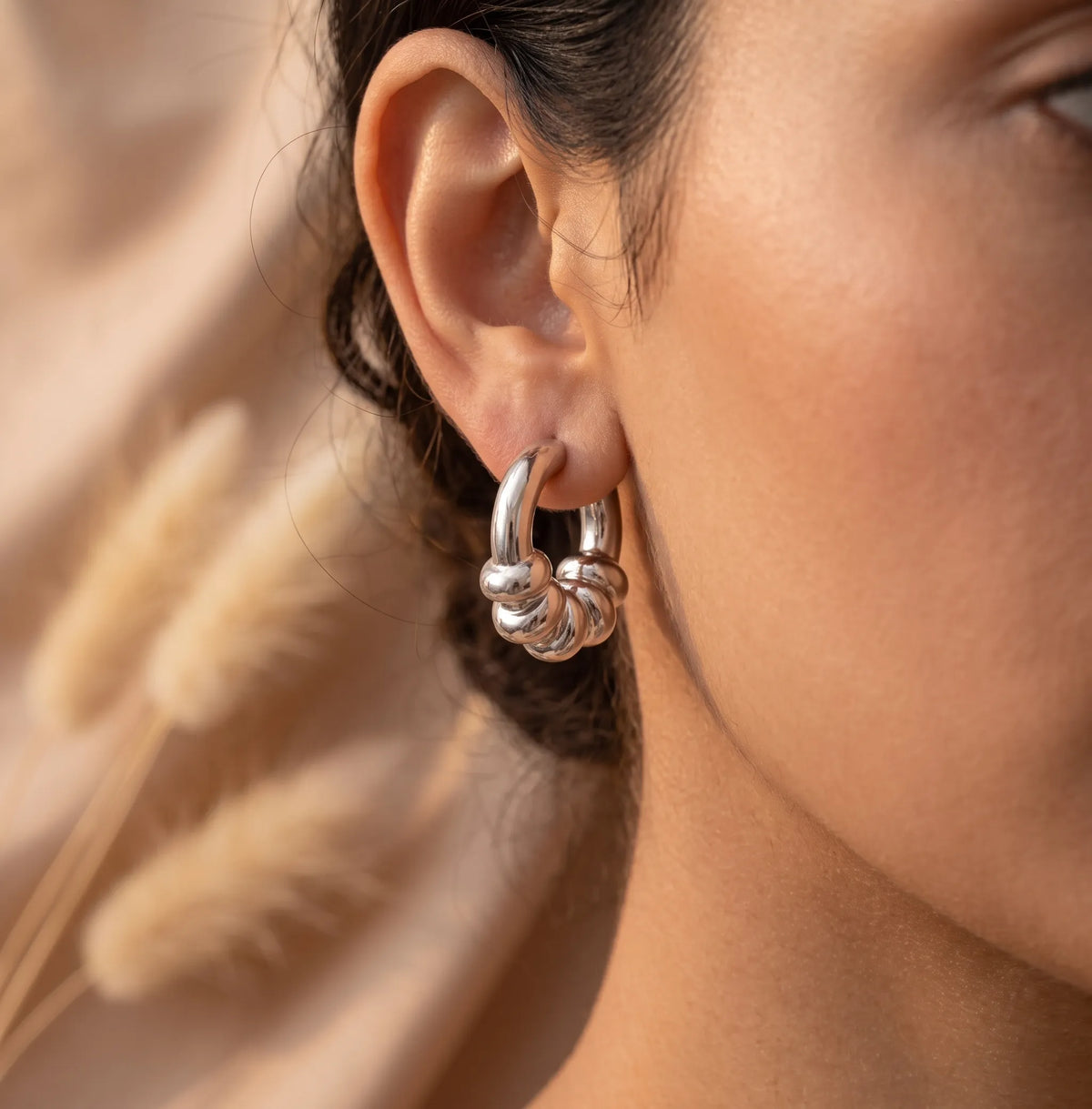 Chunky Silver-toned Hoop Earrings
