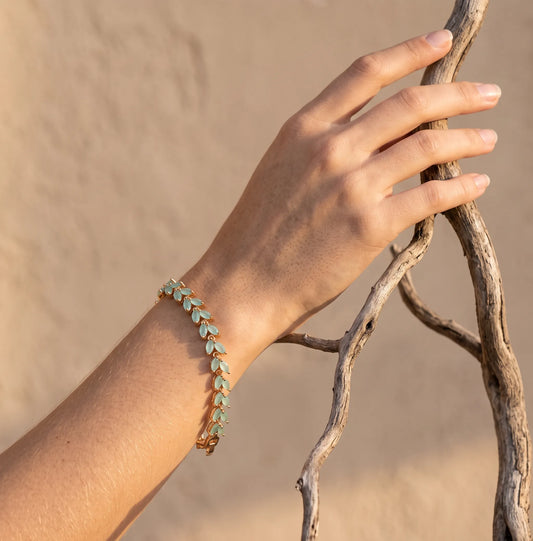 Marquise Cut Leaf Tennis Bracelet For Women - Zariya Official