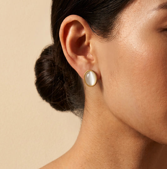 Minimalist Oval Cat-Eye Earrings For Women - Zariya Official