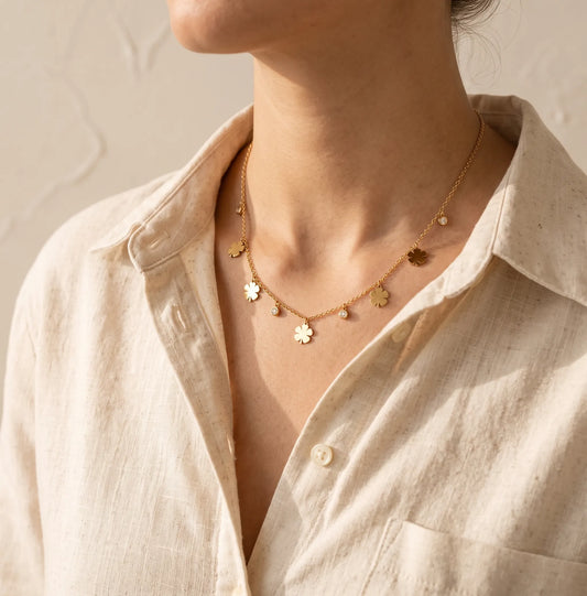Multi-Charm Clover Necklace For Women - Zariya Official