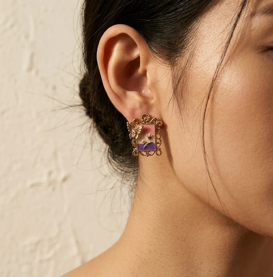 Vintage Butterfly Frame Earrings For Women - Zariya Official