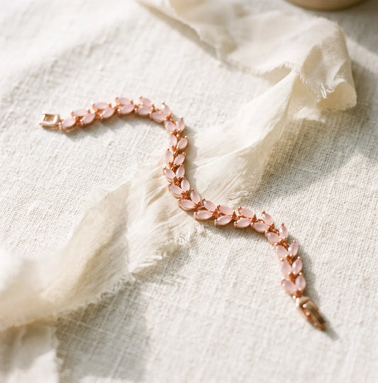 RoseGoldMarquiseLeafTennisBracelet
