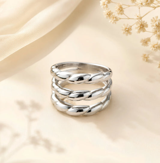 Multilayer Twisted Stainless Steel Ring